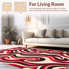 Retro Swirling Crimson Ivory Rug