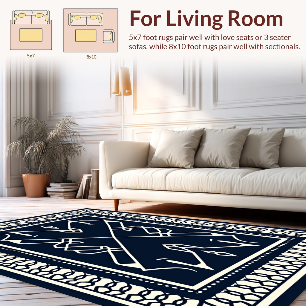 Classic Geometric Design with Border Rug