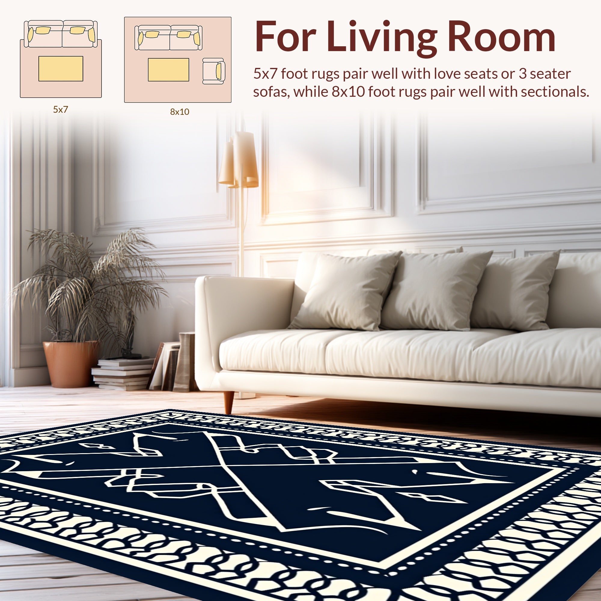 Classic Geometric Design with Border Rug