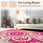 Vibrant Geometric Floral Mandala Design Rug