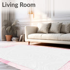 Soft Pink Swirled Marble Rug