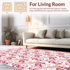 Whimsical Pink Abstract Face Pattern Rug