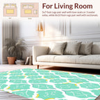 Aqua Quatrefoil Pattern Rug