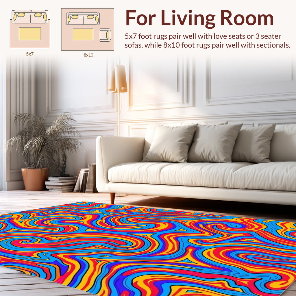 Vibrant Swirl Pattern Design Rug