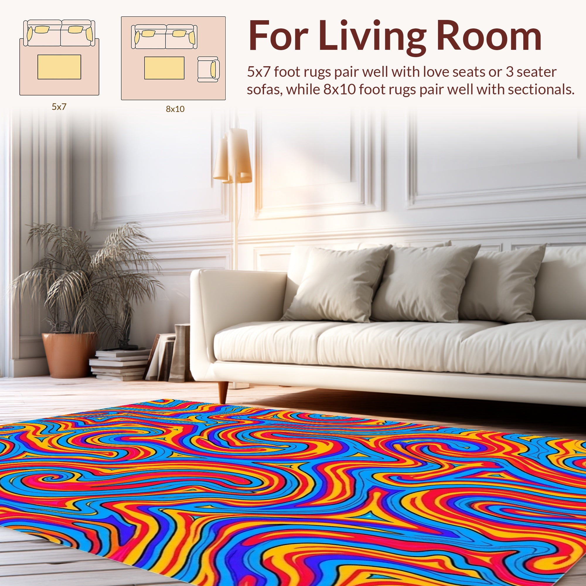 Vibrant Swirl Pattern Design Rug