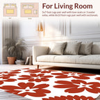 Bold Floral Print Red Rug