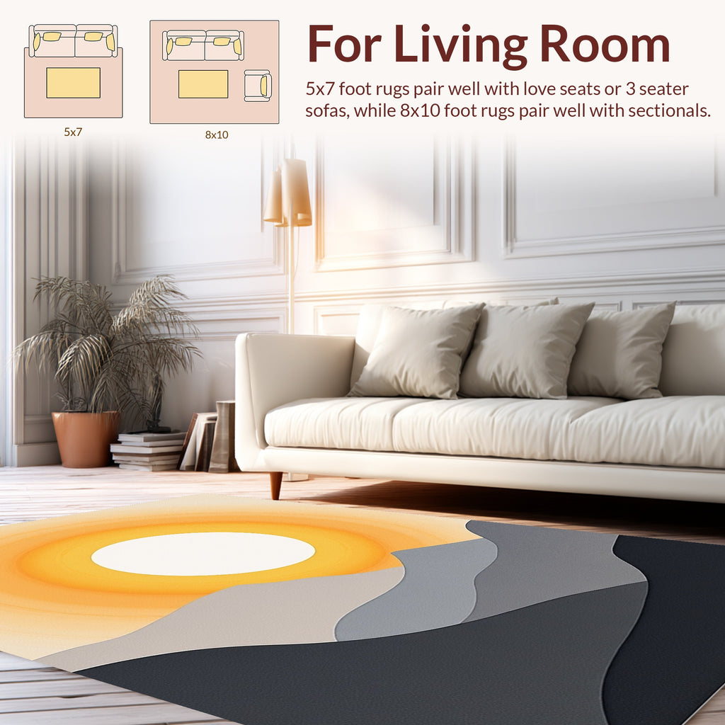Sunrise Over Layered Landscape Rug