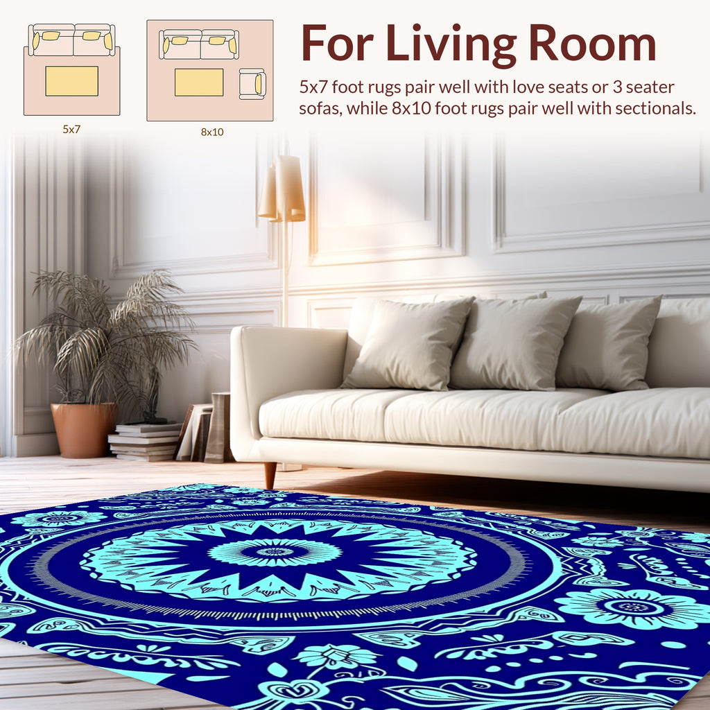 Intricate Starburst Floral Mandala Rug