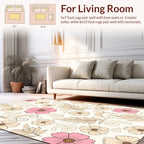 Pink Peach Floral Swirl Pattern Rug