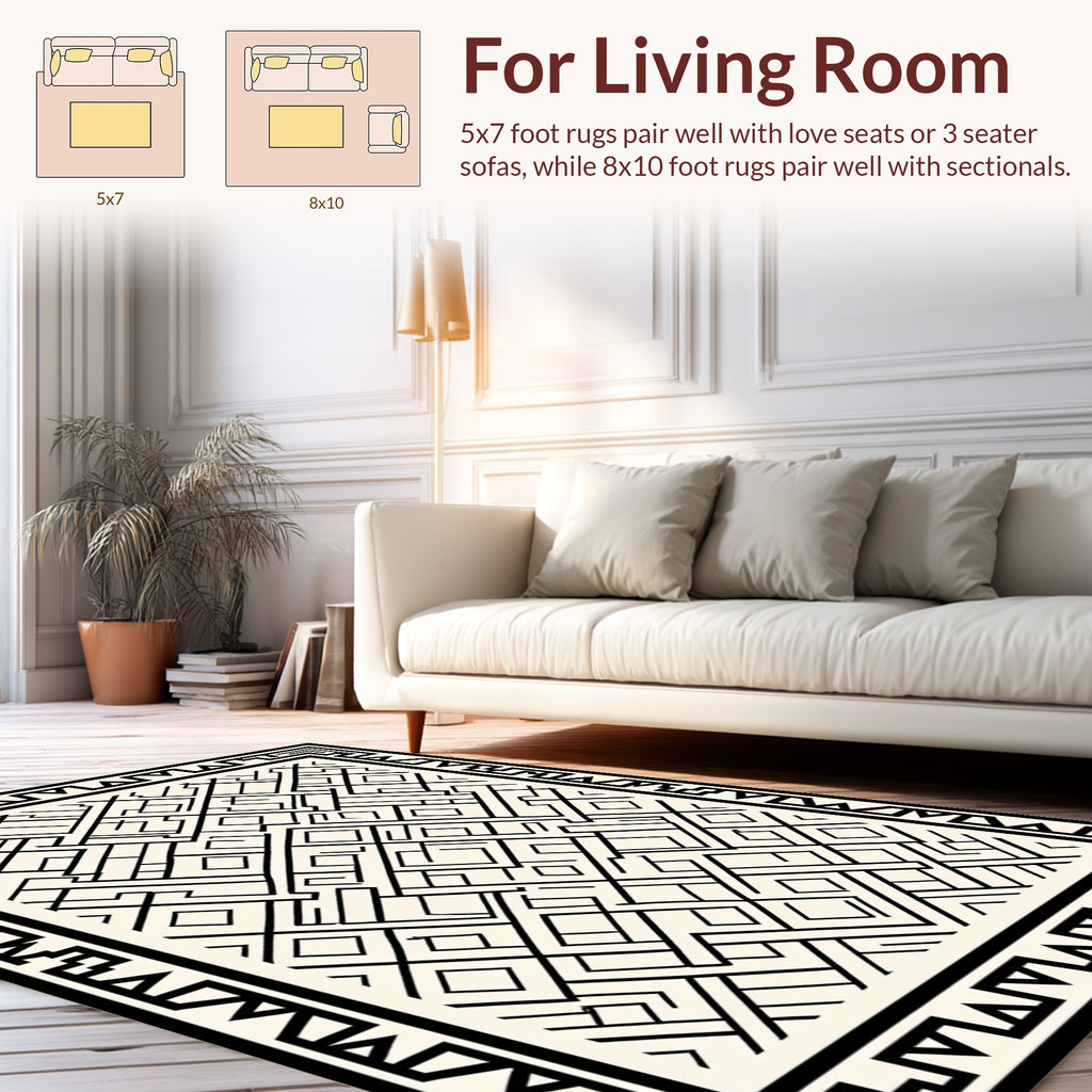 Geometric Maze Pattern Rug