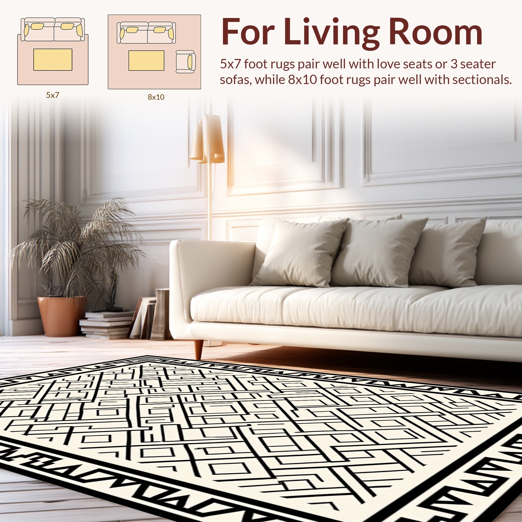 Geometric Maze Pattern Rug