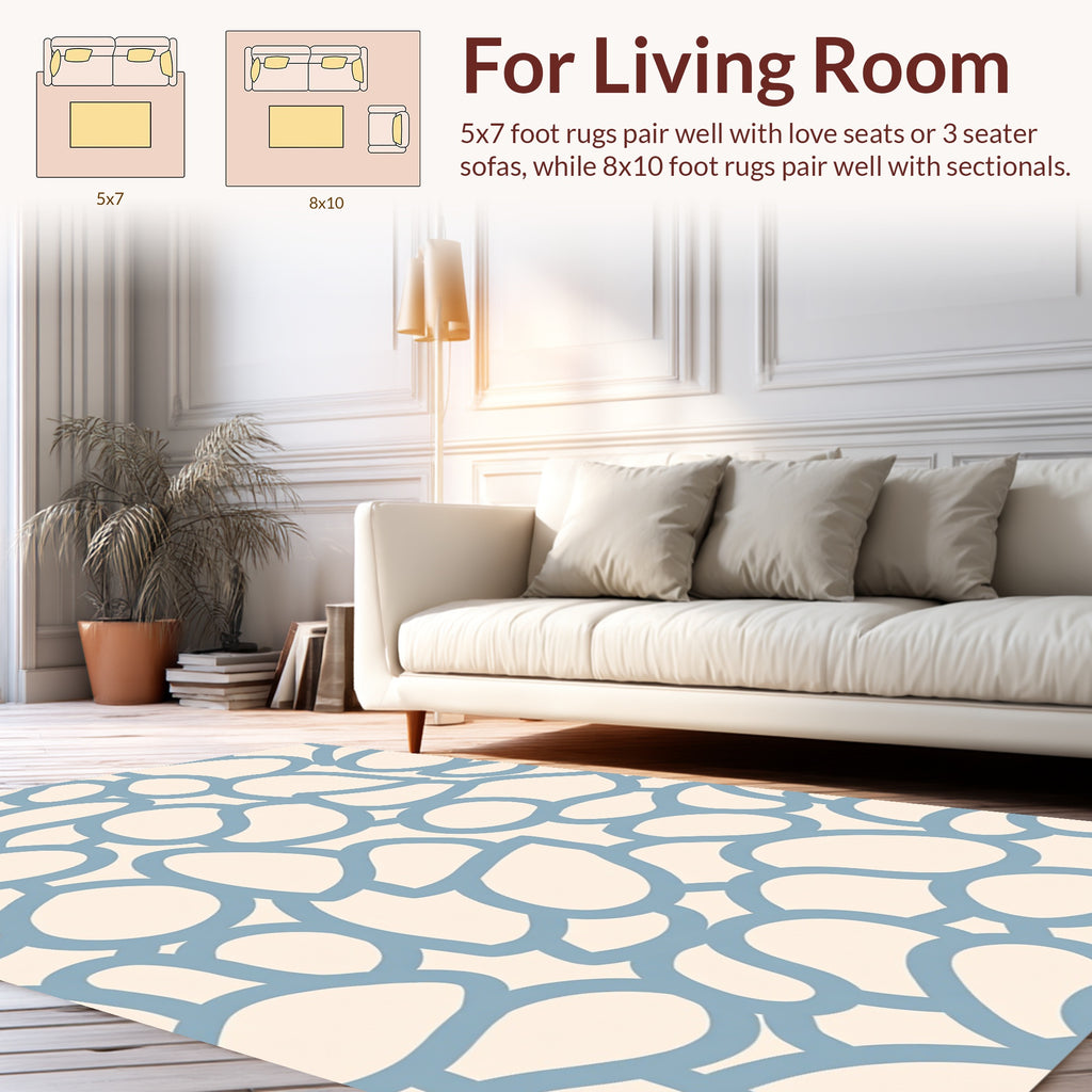 Organic Blue Pebble Pattern Rug
