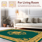 Ornate Gold Medallion Border Design Rug