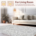 Abstract Swirls Line Art Rug