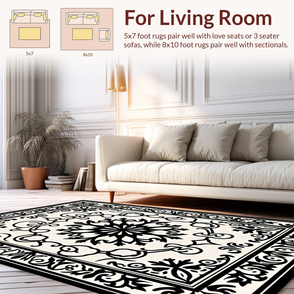 Classic Swirl Mandala Ornate Decoration Rug