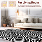 Monochrome Maze Pattern Rug