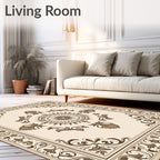 Classic Floral Medallion Border Rug