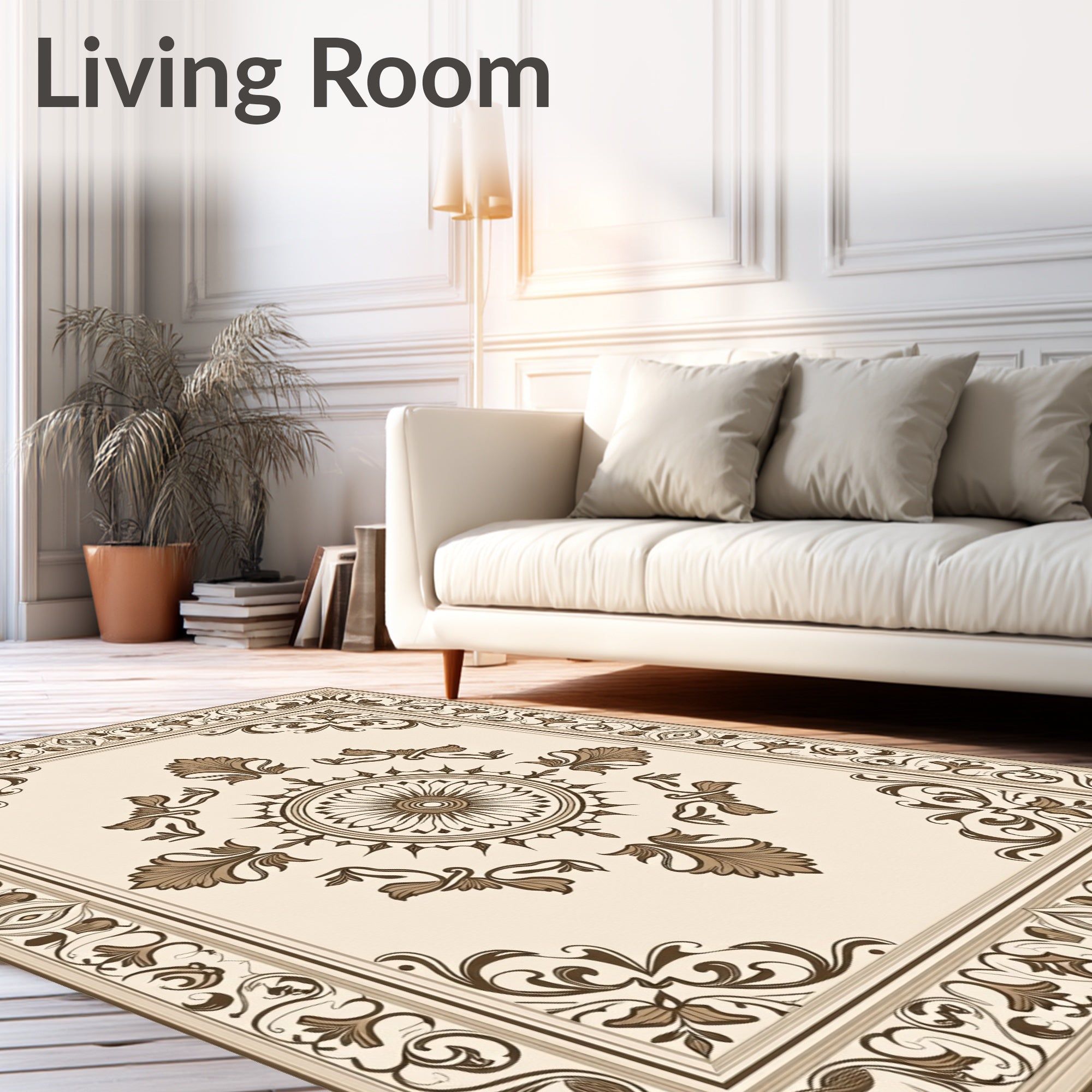 Classic Floral Medallion Border Rug