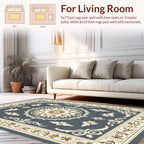 Ornate Floral Medallion With Borders Rug