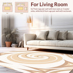 Neutral Swirls and Triangles Pattern Rug