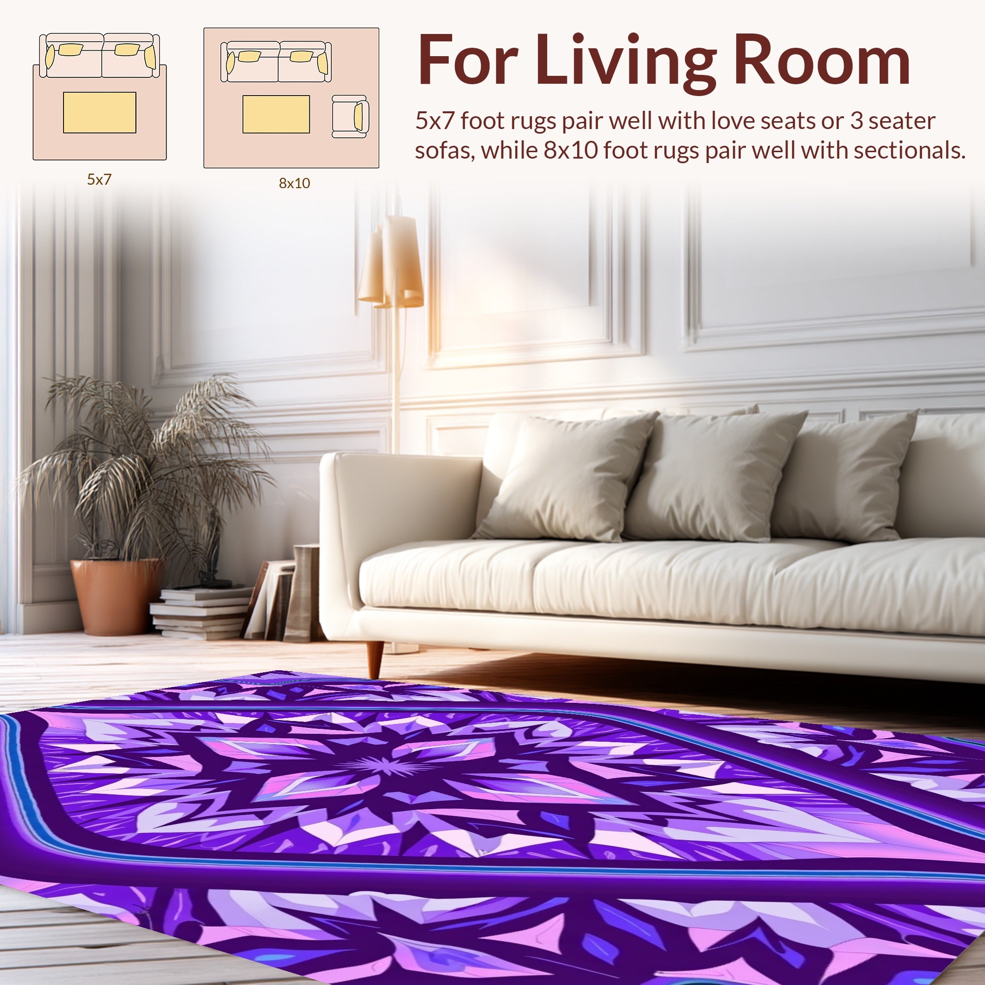 Vibrant Purple Diamond Fractal Rug