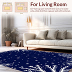 White Snowflake Floral Pattern Rug