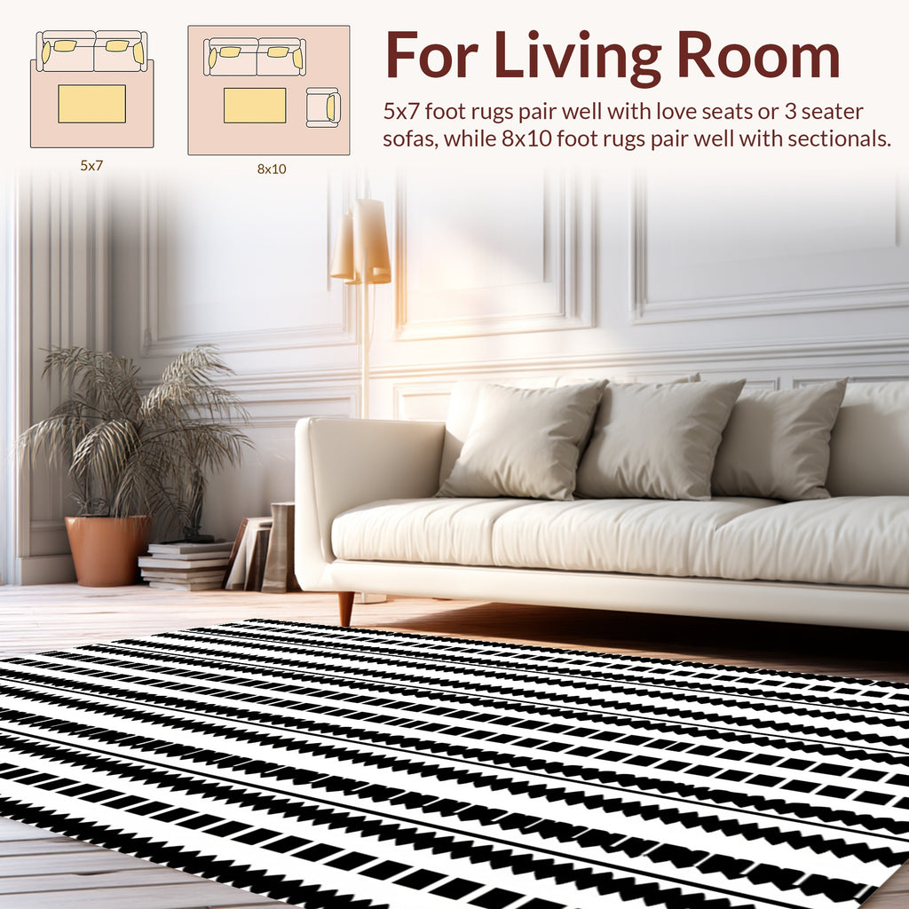 Geometric Lines Squares Pattern Rug
