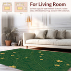Elegant Green Floral Vine Pattern Rug