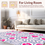 Pink Floral Heart Contour Pattern Rug
