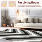 Monochrome Chevron Stripes Design Rug