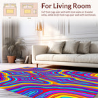 Retro Psychedelic Swirl Pattern Rug