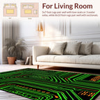 Cyberpunk Circuit Board Pattern Rug