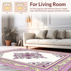 Purple Floral Medallion Filigree Border Rug