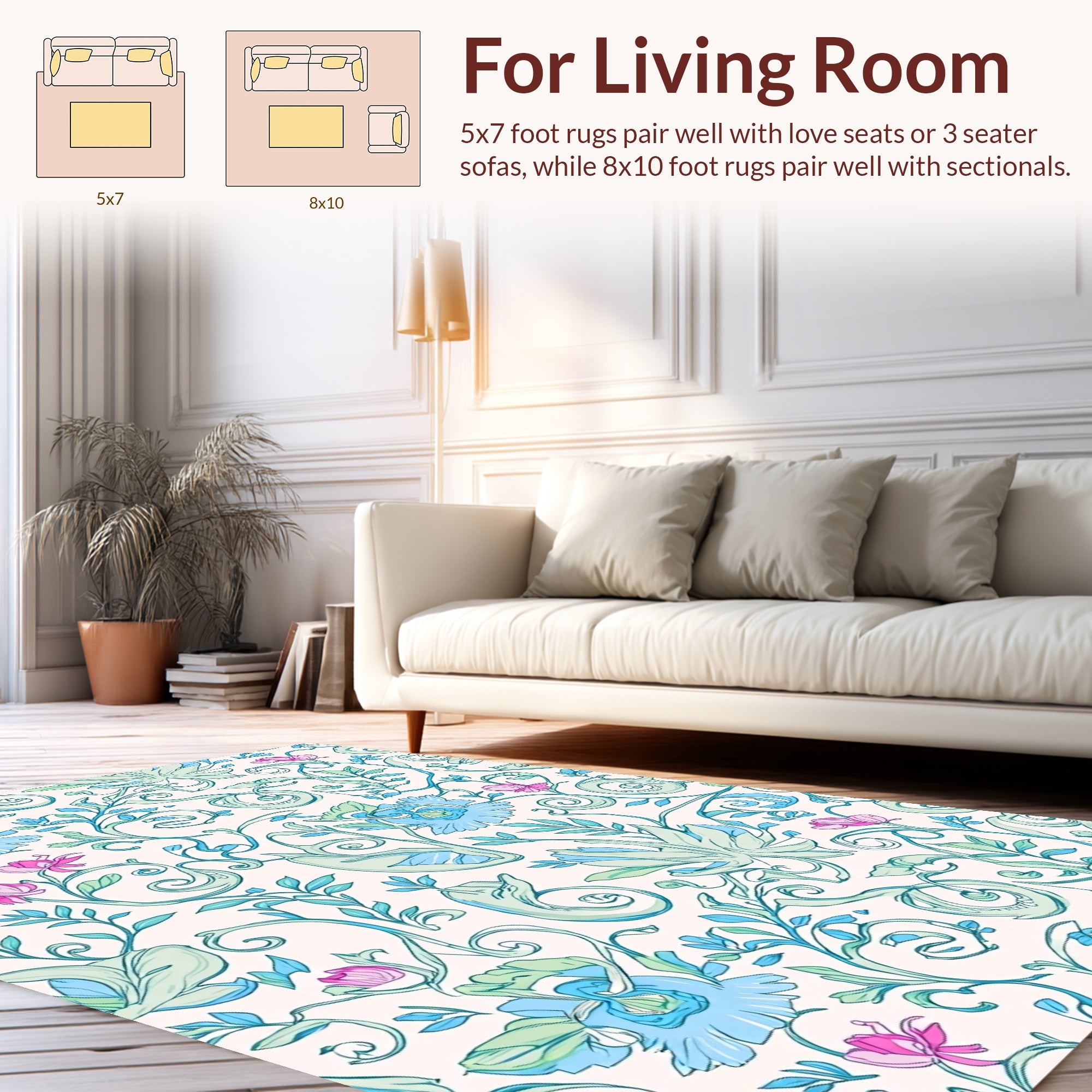 Art Nouveau Floral Swirls Rug