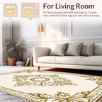 Elegant Floral Scroll Work Rug