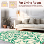 Emerald Floral Mandala Pattern Rug