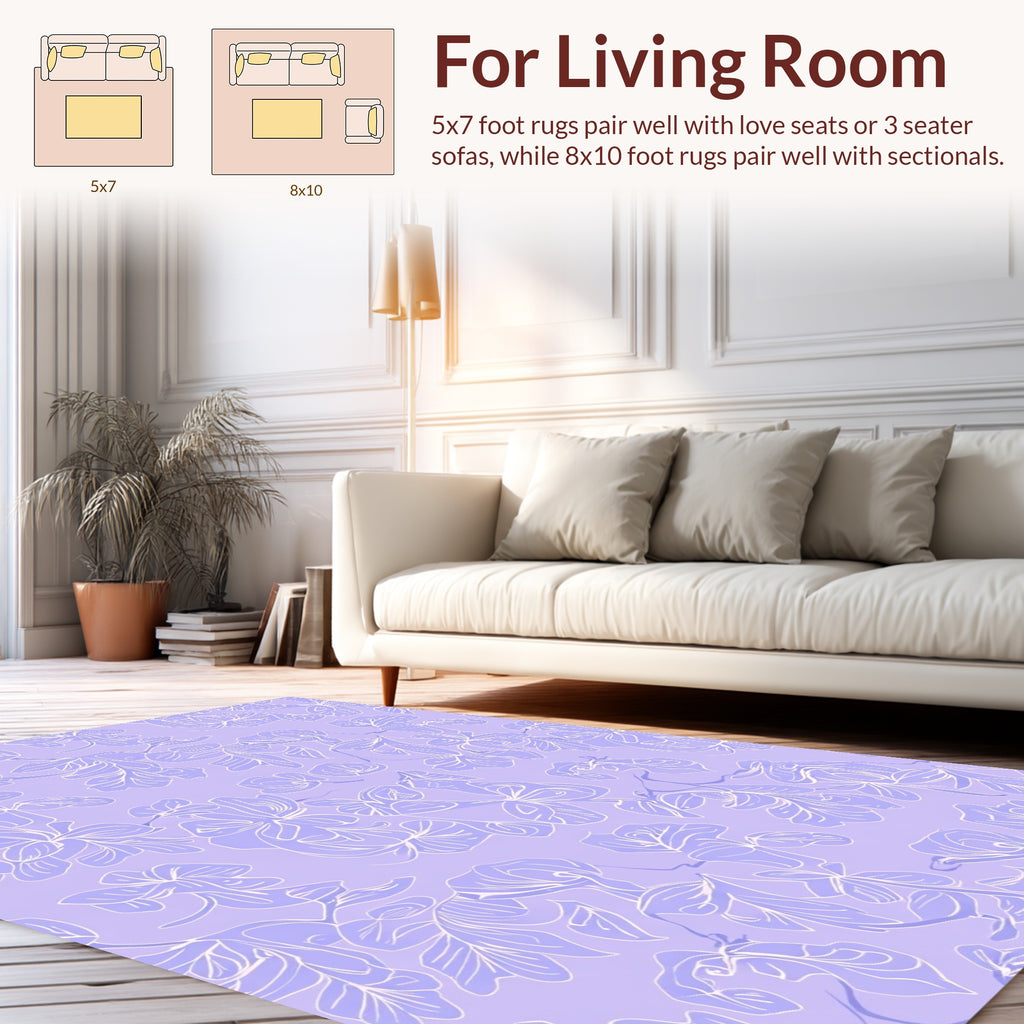 White Floral Vine Pattern Rug