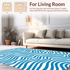 Blue Wave Pattern Abstract Rug