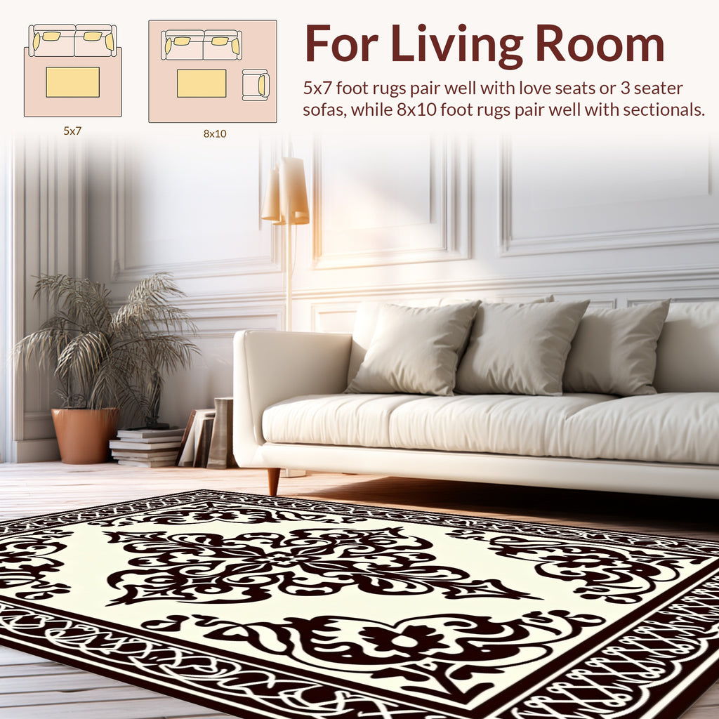 Intricate Swirls Central Motif Rug