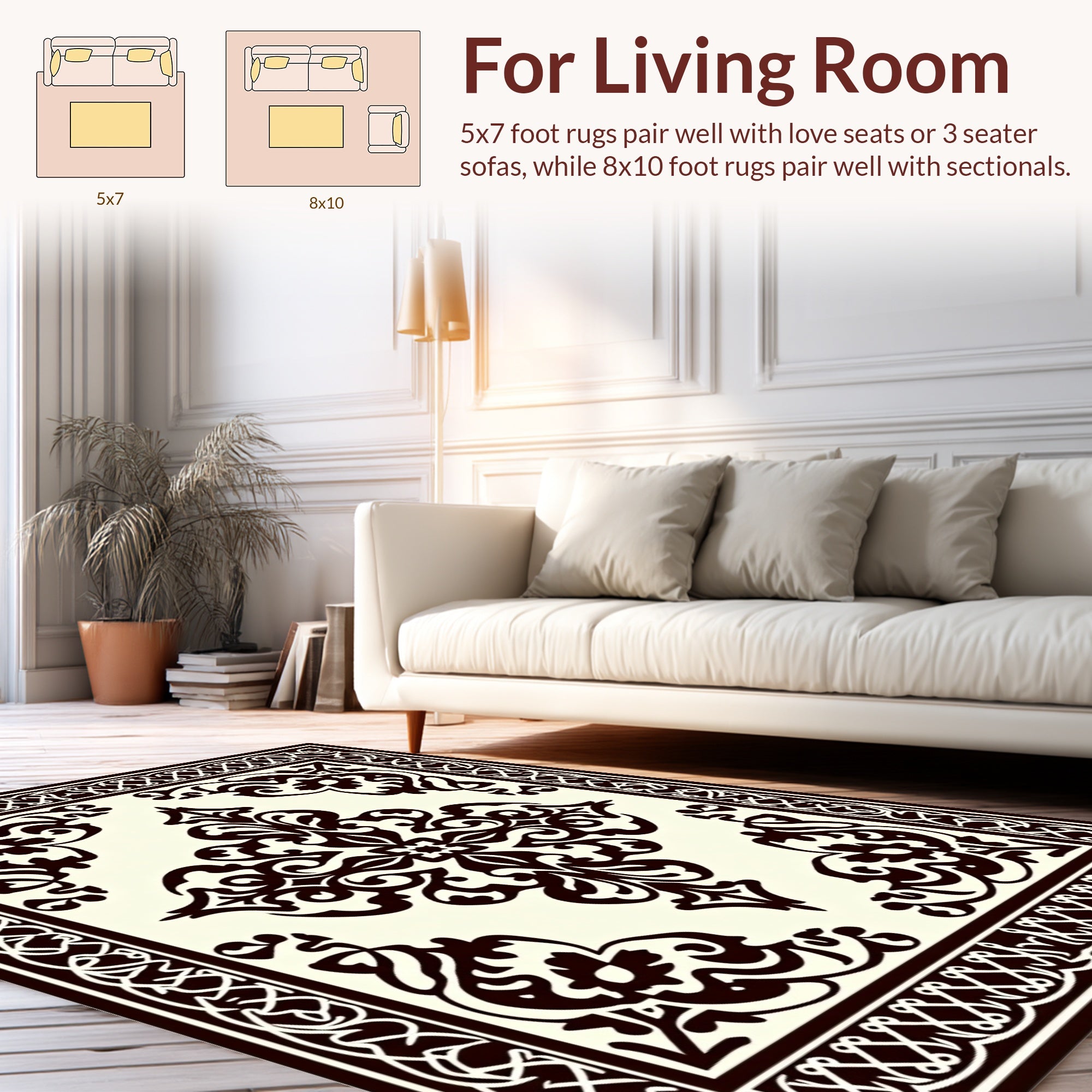 Intricate Swirls Central Motif Rug