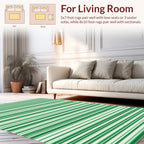 Modern Stripe Pattern Green Design Rug