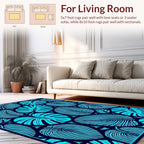 Textured Tropical Leaf Pattern Rug