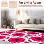 Bold Magenta Floral Pattern Rug