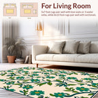 Teal Floral Vines Pattern Rug