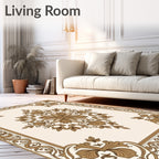 Ornate Floral Medallion Frame Pattern Rug