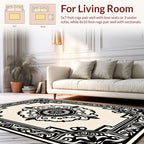 Elegant Black Cream Medallion Rug