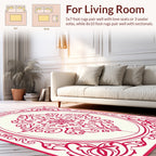 Ornate Red Floral Medallion Design Rug