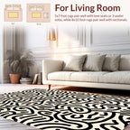 Bold Abstract Labyrinth Line Pattern Rug