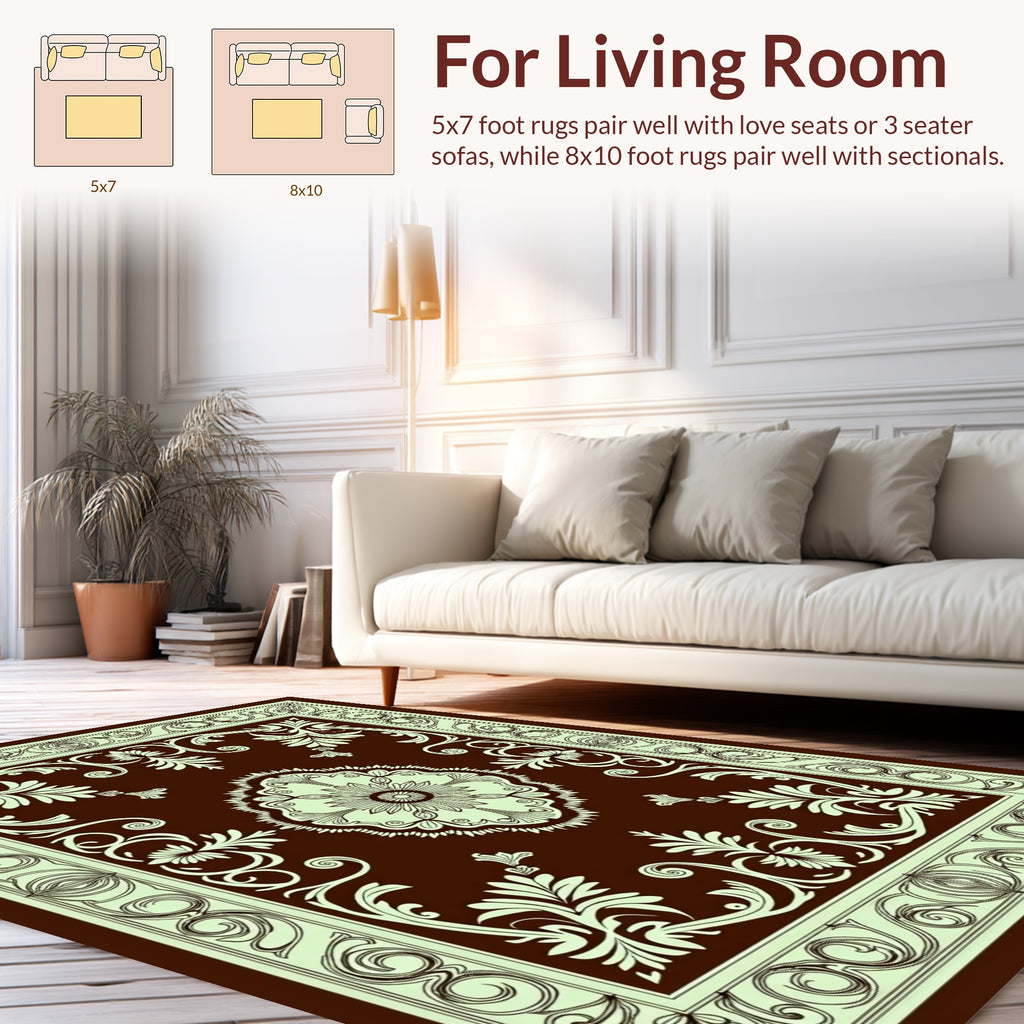 Classic Floral Medallion Bordered Rug