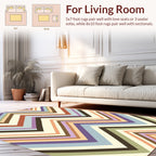 Muted Color Chevron Stripe Pattern Rug